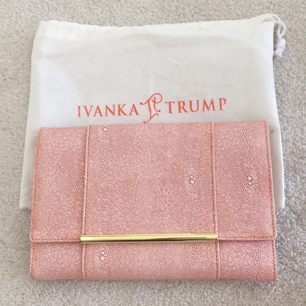 Ivanka Pink Faux-Snake Clutch or Passport Holder
